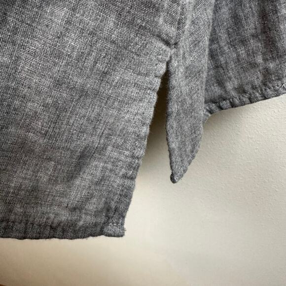 J. Jill Pure Jill Tunic Top Blouse Cotton Button Front Gray Large Lagenlook - Picture 4 of 10